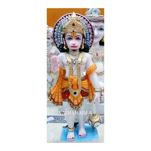 Escultura colorida hecha a mano de Hanuman, hermoso mármol - Product Image 1