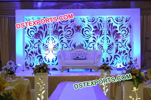 Fondo de Escenario para Bodas Indias de Diseño Tradicional, Panel de Fibra Tallado Dorado para Bodas - Product Image 6