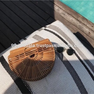 Sac rond en bambou/pochettes rondes en bambou - Product Image 5