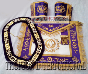 Grand Lodge Tablier Masonic Regalia Artisanat de broderie artisanale avec point de croix et couture complexes - Product Image 2