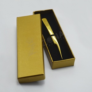 High Quality Stainless Steel Anti-Static 45 Degree Curved Tip <b>Eyelash</b> Extension Tweezers Precision <b>Applicator</b> Model Russian - Product Image 3