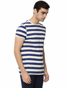 Men's <b>Black</b> and White Striped Short Sleeve O-Neck Casual T-<b>Shirt</b> Knitted 100% Cotton Quick Dry Breathable Eco-Friendly - Product Image 4