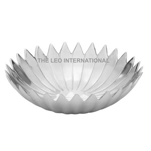 Silver Color <b>Decorative</b> Bowl Aluminum Metal Chocolate Fruits Serving <b>Kitchen</b> Dining Table Ware <b>Item</b> Bowl - Product Image 1