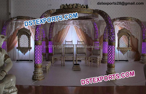 Mandap de madera para boda SriLankan, conjunto de Mandap DE BODA indio tradicional, conjunto de escenario de boda indio de diferentes estilos, fabricante de EE. UU. - Product Image 4