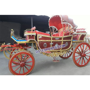Chariot Royal à cheval pour mariage européen, Buggy avec attraction de cheval traditionnelle indienne, fabriqué en plantes - Product Image 1