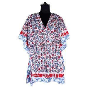 Nouveaux modèles de haute qualité meilleur prix sans manches femmes vêtements courts caftans 2025 Anokhi Caftan Maxi robe imprimé fleuri bloc - Product Image 1