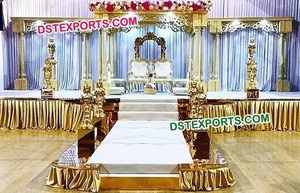 Mandap en bois sculpté pour mariage hindou, magnifique ensemble de mandaps en bois, ensemble de mandaps en bois sculpté pour mariage indien, décoration d'événement en Australie - Product Image 4