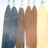 Extensions de cheveux en vrac, cheveux brésiliens 100% Remy naturels, lisses, couleur naturelle, doux, brillants, 8"-32", double trame machine T/T