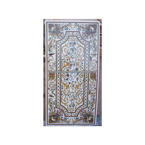 Mesa de comedor antigua de marquesina, piedra de mármol, pientra Dura - Product Image 1
