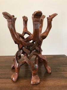 ขาตั้งแกะสลักไม้ห้าขาเชื่อมต่อกัน, ที่วางโต๊ะรูปหัวงูไม้แกะสลักพร้อมขาตั้งรูปอูฐ, ขาตั้งไม้รูปอูฐ ราคา - Product Image 4