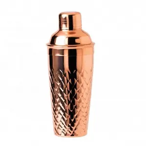 Koper Cocktail Shaker Met Diamant Patroon