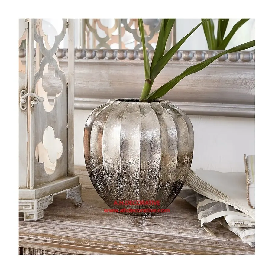 Vas Bunga Aluminium dengan Perak Jadi Kualitas Tinggi Bahan Logam Buatan India Vas Bunga untuk Dijual