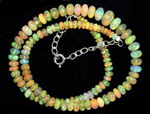 Beau collier naturel fougueux opale éthiopienne cocarde perlée bijoux en pierres précieuses prix de gros - Product Image 2