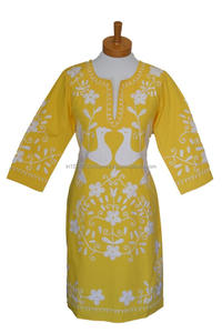 Nouveau Style Américain Gamme Exclusive Paysan Plage Robe Tunique À La Mode Ethnique Vintage Look Floral Mexicain Oiseau Broderie - Product Image 2