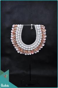 Elegante collar de concha tribal antiguo elegante arte nativo de pie diseñado para decoración del hogar y decoración de la sala de reuniones - Product Image 6