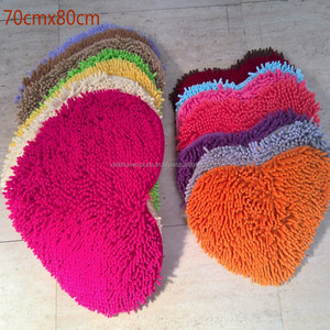 เสื่ออาบน้ำรูปหัวใจผ้าฝ้ายธรรมดากระจุกสำหรับห้องน้ำห้องนั่งเล่นกลางแจ้งหรือทางเข้าโรงแรม - Product Image 1