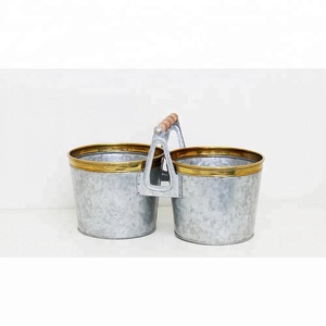 ถังโลหะกัลวาไนซ์สองช่องถังสำหรับใส่เครื่องดื่มเหล็กถังใส่น้ำแข็งสำหรับจัดงานเลี้ยง - Product Image 1