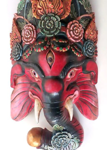 Hindu God Lord Ganesha High Quality Crafted <b>Wooden</b> Mask Wall Hanging| Excellent Gift Item| Home Decoration| Made in Nepal - Product Image 3