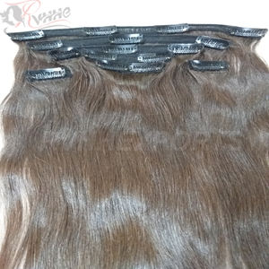 Wholesale Cuticle Aligned Raw Indian <b>Hair</b> Clip 100% <b>Human</b> <b>Hair</b> <b>Extension</b> - Product Image 6