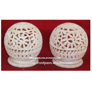 ที่ใส่เทียนทีไลท์หินธรรมชาติ งานฝีมือสวยงาม ดีไซน์แกะสลักลายพระอาทิตย์ สำหรับตกแต่งบ้านและโรงแรม - Product Image 1