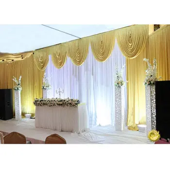 Hochzeit Volants Mandap Hintergrund Hochzeit Mandap Pleeted Hintergrund Hochzeit Bühne Hand gestickten Hintergrund