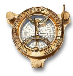 MAI Brass Sundial Compass Beautiful Gift Item With Leather Case - Sun Clock - Steampunk Accessory – Nautical Gift – Wedding Gifts For Him