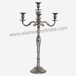 Candélabre de table de mariage à cinq bras de style Ins fait à la main couleur personnalisée taille aluminium métal cristal décor pour la décoration de la maison-Alam - Product Image 5