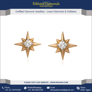 18kt Pure Rose Gold <b>Hoop</b> Diamond <b>Earrings</b> Elegant and Luxurious Product - Product Image 2