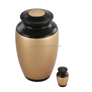 Urnes de crémation adultes en aluminium avec l'étain et la couleur noire Urnes funéraires de crémation en métal de finition pour les cendres humaines. - Product Image 5