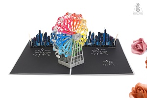 การ์ดวันเกิดป๊อปอัพสนามเด็กเล่นหัตถกรรม3D ตัดด้วยเลเซอร์การ์ดอวยพรกระดาษสำหรับเป็นของขวัญใช้ในเวียดนาม - Product Image 4