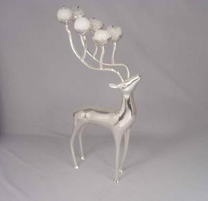 Candélabre en métal cerf de haute qualité, décorations festives faites à la main et personnalisables en aluminium pour Noël, mariages, maison et bureau - Product Image 4