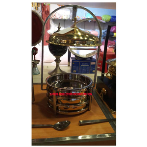 หรูหราChafingจานทำในอินเดียทำด้วยมือสแตนเลสทองเหลืองและทองแดงสำหรับงานแต่งงาน - Product Image 5