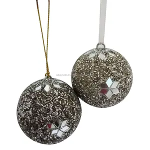 2024 Popular Glittered Christmas Handmade Balls Ornament Christmas Tree Decoration Home Decor