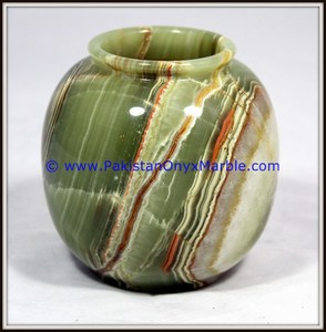 Vases à fleurs en marbre onyx vert foncé - Product Image 4