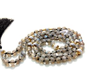 Energized Spiritual Men's Mala Necklace 108 Round Beads Silk Tassel Knotted Natural Healing <b>Crystal</b> Stone Piedras Naturales - Product Image 1