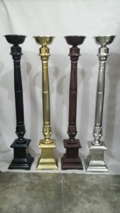 Bougeoir de mariage en métal Grand porte-pilier de décoration de fleurs en or argent antique personnalisé fait à la main - Product Image 4