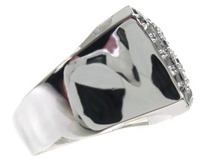 0.72 Karaat Natuurlijke Zwarte Diamant Vierkante Vorm Mannen <span class=keywords><strong>Ring</strong></span> Vervaardigd In 14K Wit Goud, <span class=keywords><strong>cock</strong></span> Ringen Voor Mannen