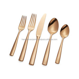 Cubiertos con acabado dorado Juegos de vajilla elegantes Cubiertos con acabado dorado Juegos de vajilla Chapado en cobre y más uso 2025 restaurante - Product Image 1
