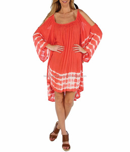 ซื้อชุดชายหาดเรยอนมัดย้อมผู้หญิงสวมใส่เสื้อแขนยาวเย็นปกคลุมชายหาด Romper - Product Image 1