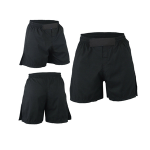 Pantalones cortos de boxeo MMA, logo personalizado, color gris, para lucha de boxeo - Product Image 5