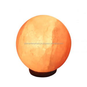 Lámpara de cúpula de sal del Himalaya con base de madera tallada de alta calidad Estilo Feng Shui elaborado a partir de bloques de sal premium-Sian Enterprises - Product Image 3