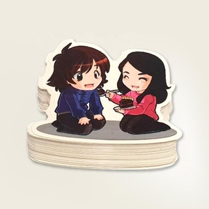 Impresión personalizada Cool Family PVC vinilo troquelado Anime dibujos animados pegatina ventana decoración impermeable ecológico UV impresión fácil - Product Image 2