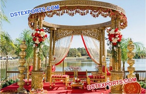 Imperial diseñado Royal Bollywood Mandap elegante fibra tallada boda Mandaps último estilo Mandap boda conjunto EE. UU. - Product Image 6