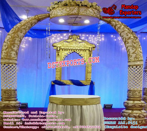 Panneaux de toile de fond modernes pour scène de mariage musulmane à motifs Paisley avec lampes marocaines légères en fibre de verre pour la décoration de mariage - Product Image 2