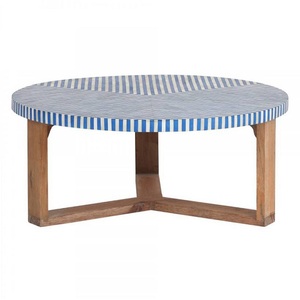 Pequeña mesa de centro de hueso y madera con diseño moderno para muebles de hogar u oficina - Product Image 1