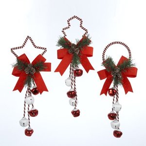 Ornement suspendu de porte de cloche de Noël en métal pour la décoration murale de la maison - Product Image 1