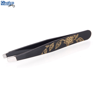 Pinzas profesionales de acero inoxidable para pestañas, pinzas para cejas, Punta inclinada para mujer, herramienta de maquillaje para depilación de cejas - Product Image 1