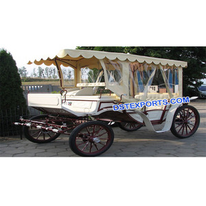 Buggy de tourisme de la famille royale anglaise, calèche royale noire tirée par des chevaux, calèche de style anglais, calèche victorienne Baghi - Product Image 1