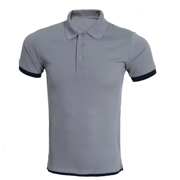 Camisa polo bordada personalizada, camisa em 100% algodão com fecho