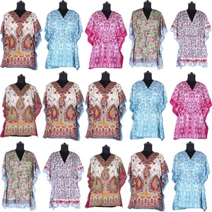 Femme Robe de plage d'été Femme Maxi Short Kaftan Fabricant de vêtements pour femmes Designer Indian Kimono Short Kaftan - Product Image 1